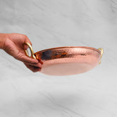 Pure Copper Fry Pan for Cooking – Tin Coated (Kalai) – Handcrafted Hammered & Traditional Design